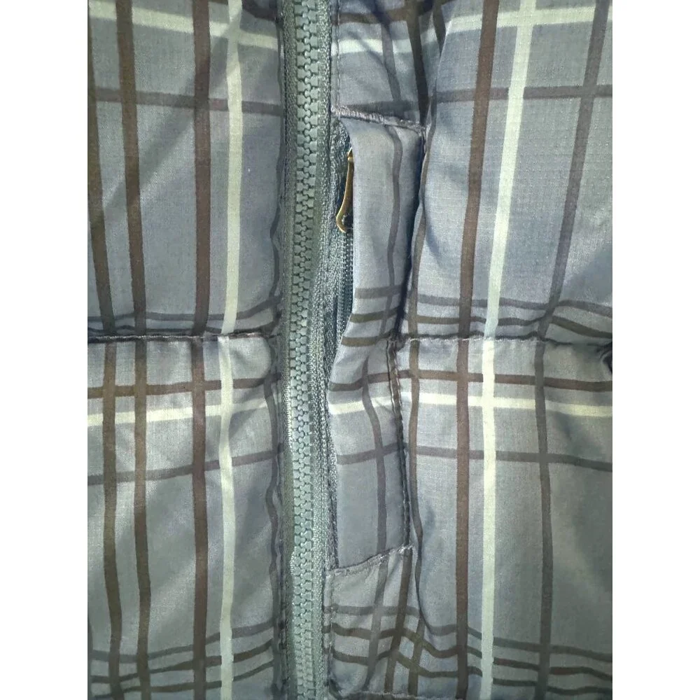 L.L.Bean Blue Plaid Goose Down Puffer Vest Zip Pockets‎ Kids Youth Size S (8)